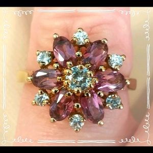 Vintage Rhinestone Cocktail Ring Size 7